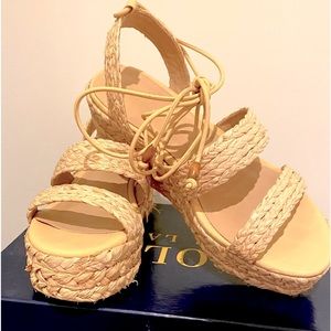 Polo Ralph Lauren Raffia Platform Shoe sz 7.5